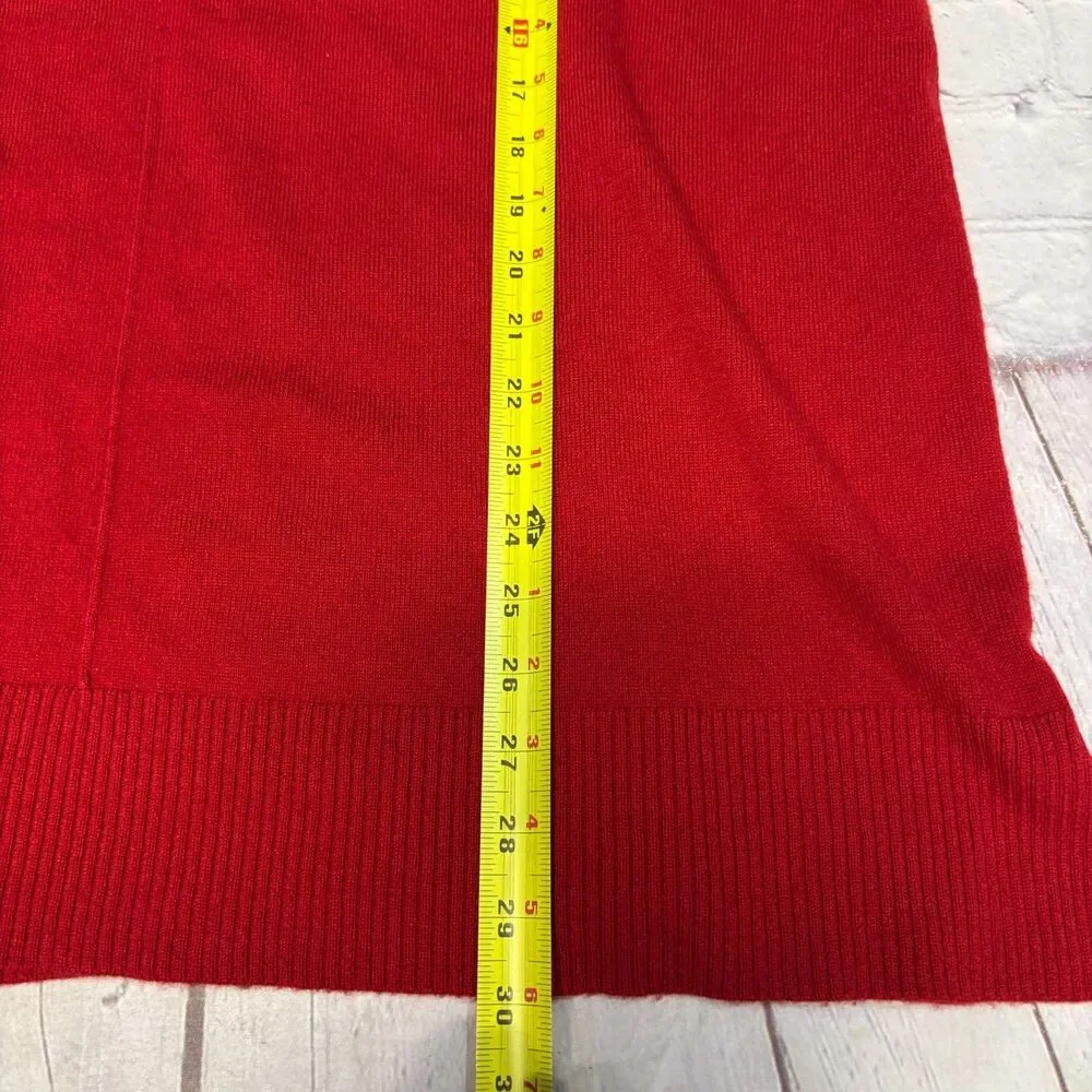 J Jill Women 100% Cashmere Sweater Size XL X-Large Petite Red C124 -17